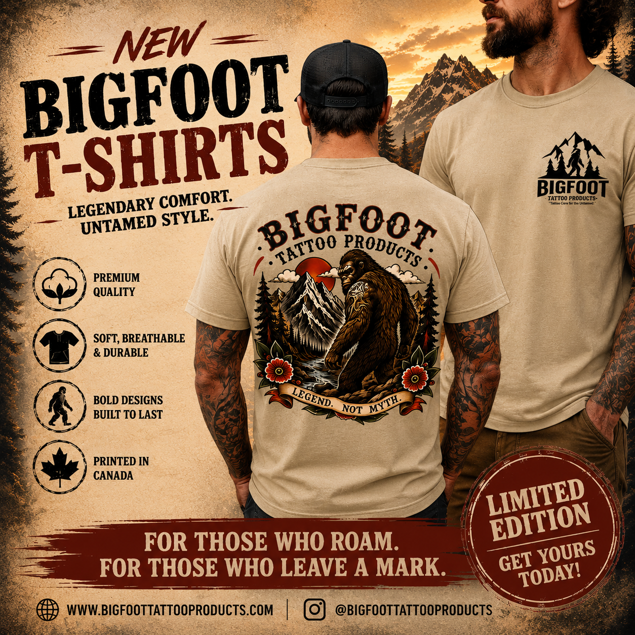 Bigfoot Traditional Design T-Shirt