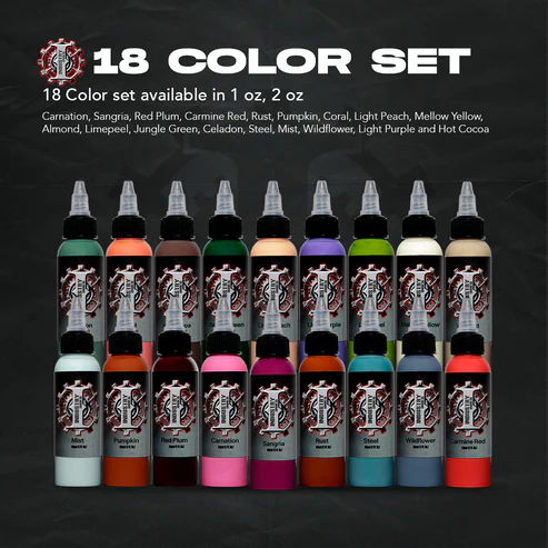 Industry Ink 18 Color Set Tattoo Ink - 1 oz