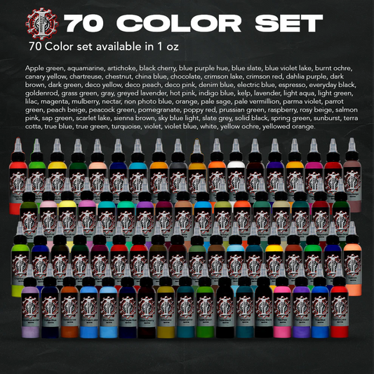 Industry Ink 70 Color Set Tattoo Ink - 1oz
