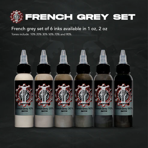 Industry Ink French Grey Tattoo Ink Set - 1oz