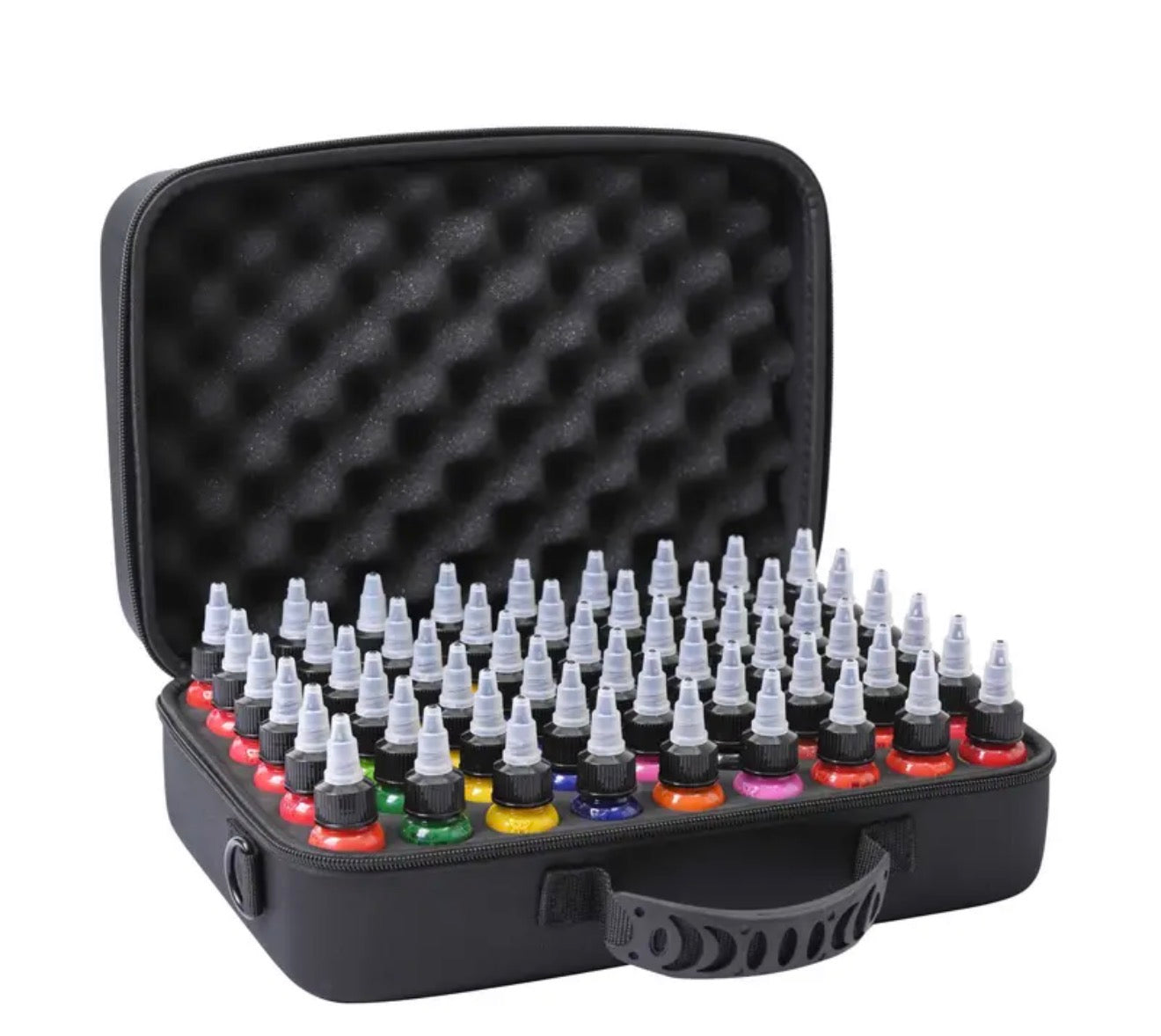 Extra Large Capacity Travel Tattoo Color Box – Holds 54 Bottles (1oz)