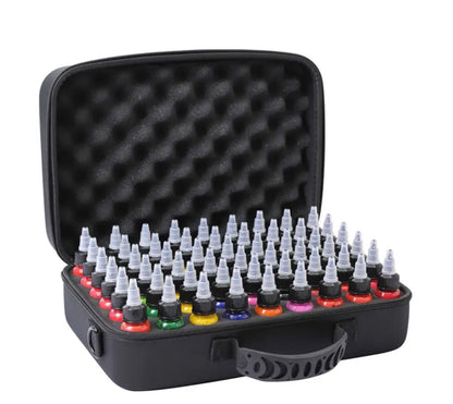 Extra Large Capacity Travel Tattoo Color Box – Holds 54 Bottles (1oz)