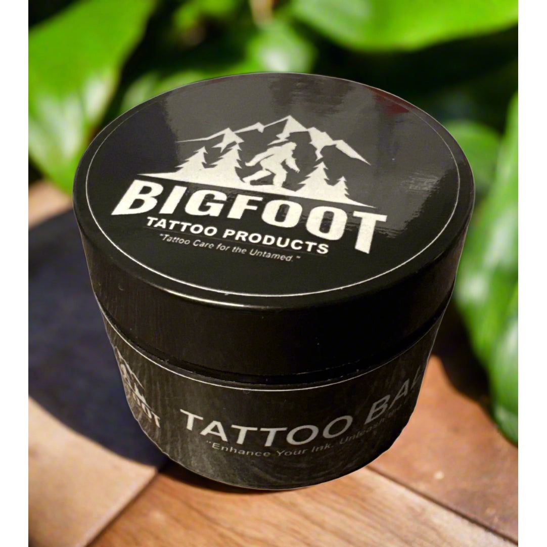 Natural tattoo balm ingredients close-up clean aftercare formula Bigfoot Tattoo Products