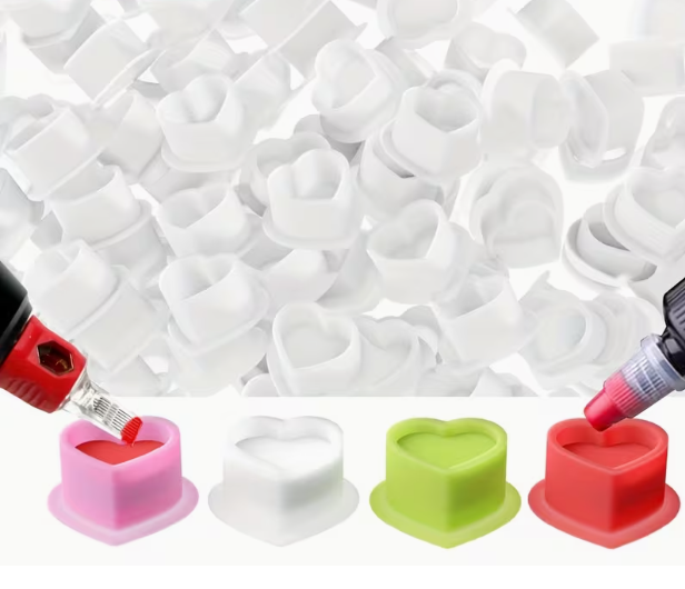 Heart Silicon Tattoo Cups