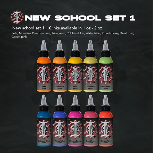 Industry Ink New School Set 1 Tattoo Ink Set - 1 oz