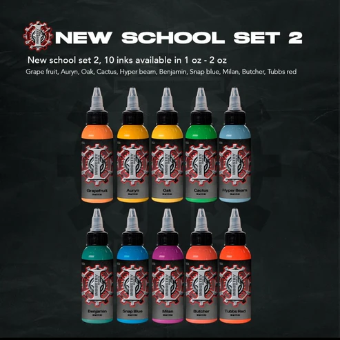 Industry Ink New School Set 2 Color Tattoo Ink Set - 1 oz